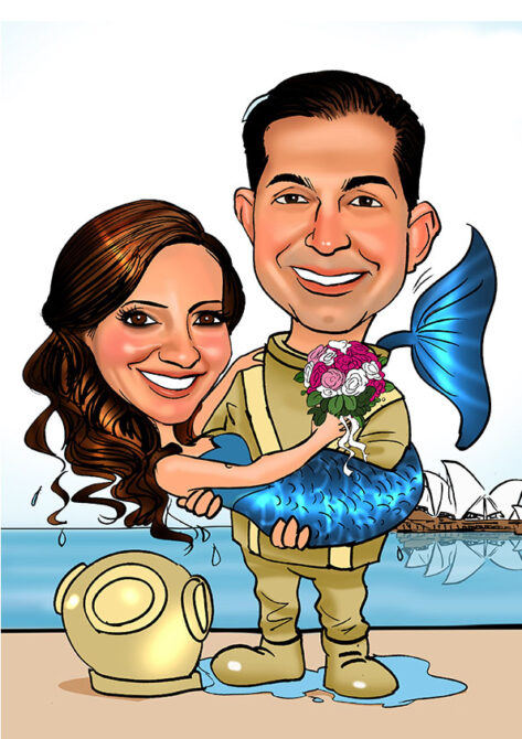 Wedding caricature